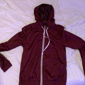 burgundy wind breaker from zumiez